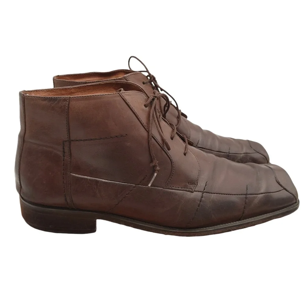Fratelli Chukka Boots Mens‎ Size 12 M Brown Leather Square Toe